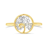 10K Yellow and White Gold Tree of Life Ring