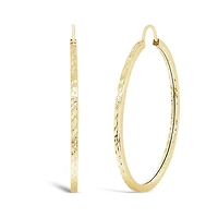 10K Yellow Gold 30mm Light Flexible Hoops