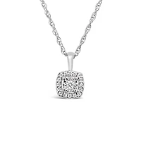 Sterling Silver Cushion Shape 0.10CTW Diamond Pendant
