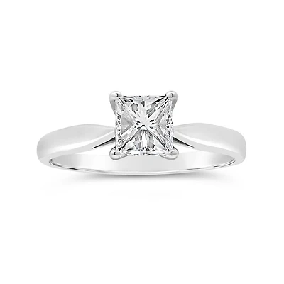 Glacier Fire 14K White Gold 1.00CT Princess Cut Diamond Solitaire Ring
