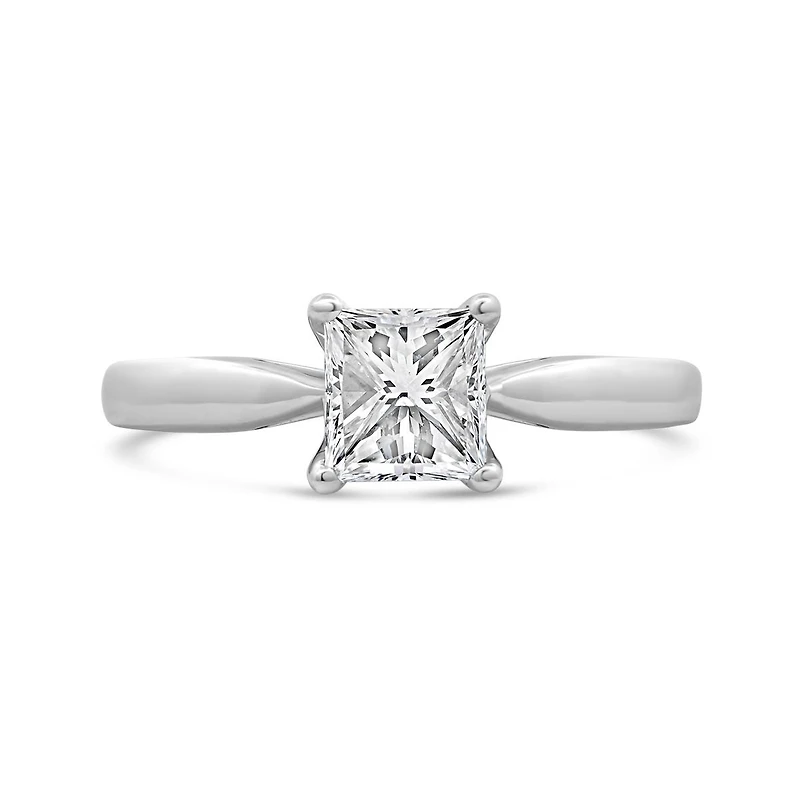 Glacier Fire 14K White Gold 1.00CT Princess Cut Diamond Solitaire Ring