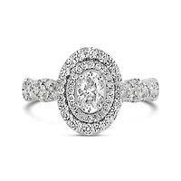 Glacier Fire 14K White Gold Oval Bridal Ring 1.14CTW I1/IJ