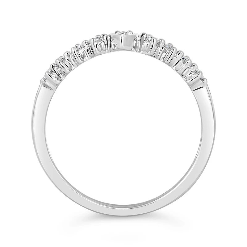 14K White Gold 0.25CTW Contour Band