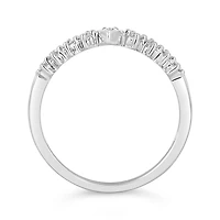 14K White Gold 0.25CTW Contour Band