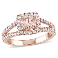 Julianna B 14K Rose Gold Morganite & Diamond Ring