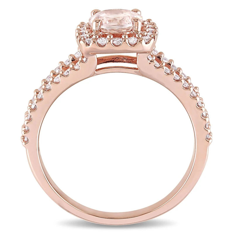 Julianna B 14K Rose Gold Morganite & Diamond Ring