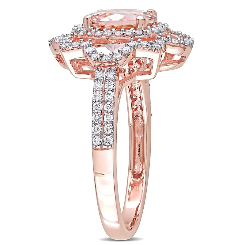 Julianna B 14K Rose Gold Morganite & Diamond Ring
