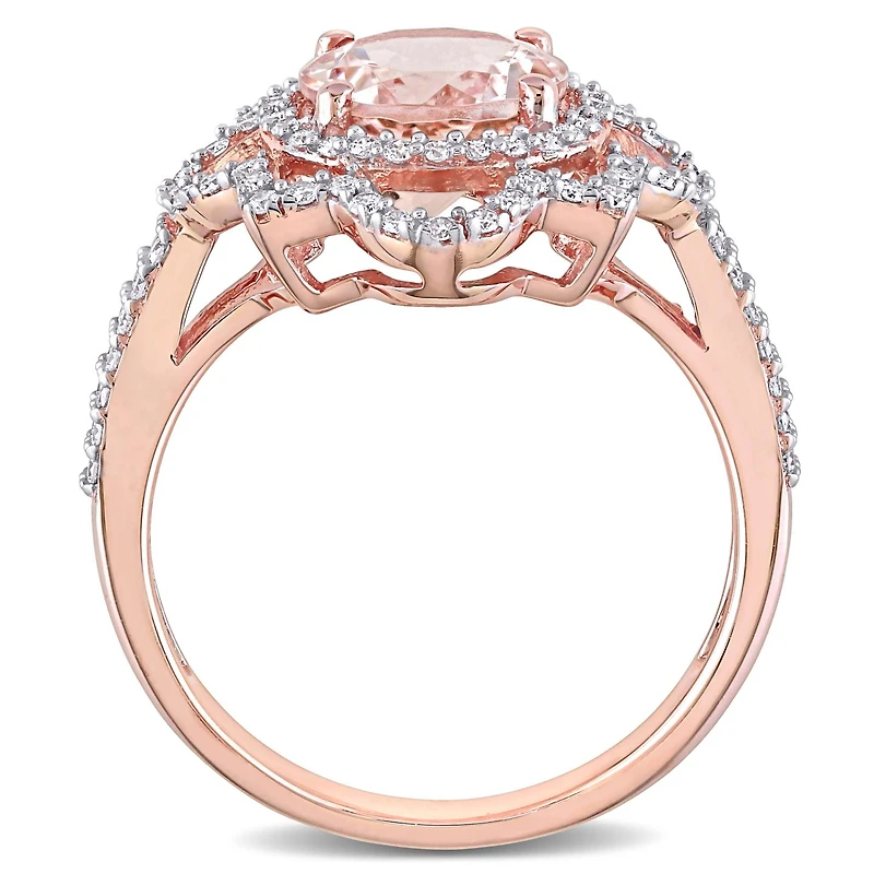 Julianna B 14K Rose Gold Morganite & Diamond Ring