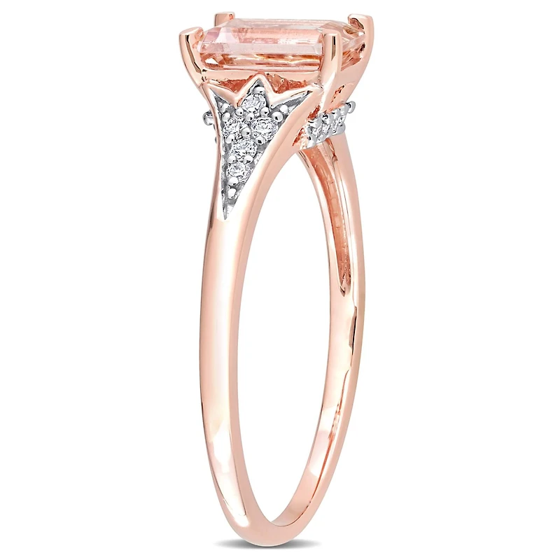 Julianna B 10K Rose Gold Morganite & Diamond Ring