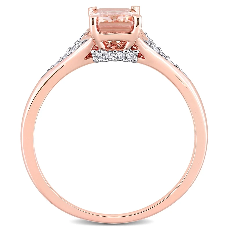Julianna B 10K Rose Gold Morganite & Diamond Ring