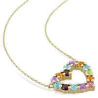 Julianna B 10K Yellow Gold Multi Gemstone Heart Necklace