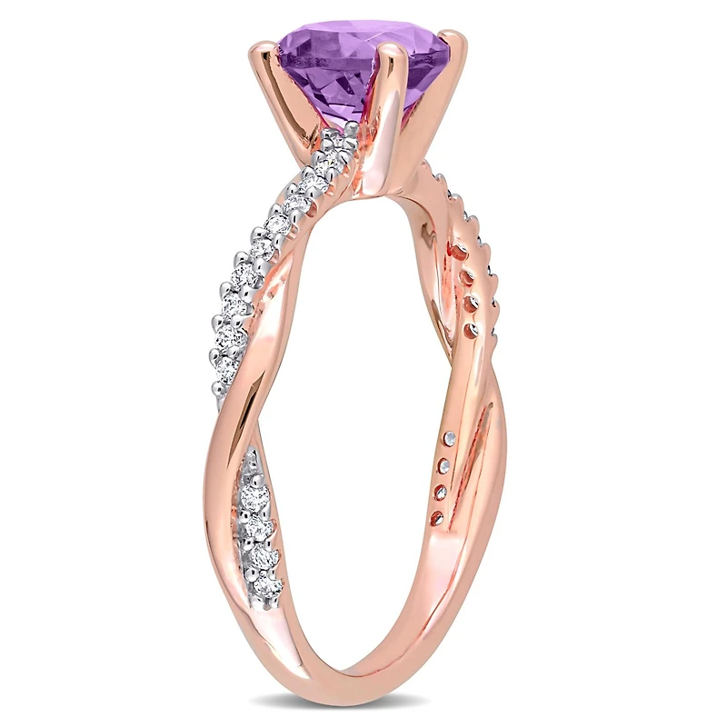 Julianna B 14K Rose Gold Amethyst & Diamond Fashion Ring