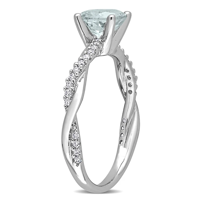 Julianna B 14K White Gold Aquamarine & Diamond Fashion Ring