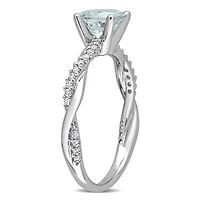 Julianna B 14K White Gold Aquamarine & Diamond Fashion Ring