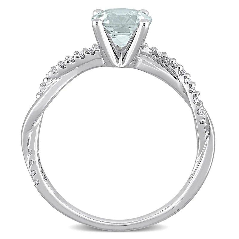 Julianna B 14K White Gold Aquamarine & Diamond Fashion Ring