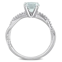 Julianna B 14K White Gold Aquamarine & Diamond Fashion Ring