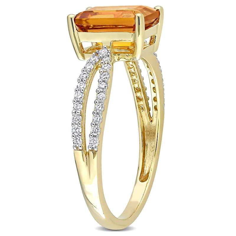 Julianna B 14K Yellow Gold Madeira Citrine & Diamond Fashion Ring