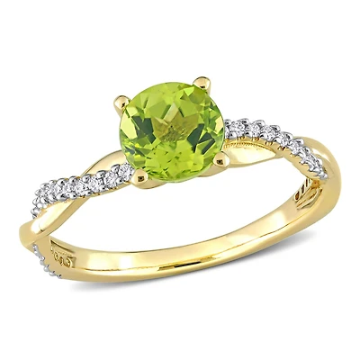 Julianna B 14K Yellow Gold Peridot & Diamond Fashion Ring
