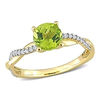 Julianna B 14K Yellow Gold Peridot & Diamond Fashion Ring