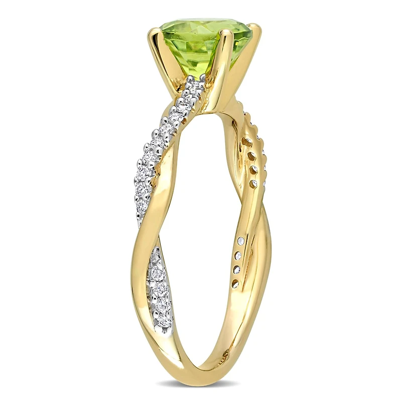 Julianna B 14K Yellow Gold Peridot & Diamond Fashion Ring