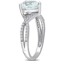 Julianna B 14K White Gold Aquamarine & Diamond Fashion Ring