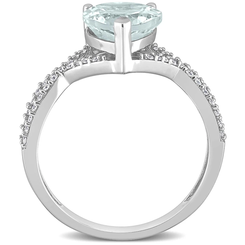 Julianna B 14K White Gold Aquamarine & Diamond Fashion Ring