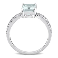 Julianna B 14K White Gold Aquamarine & Diamond Fashion Ring