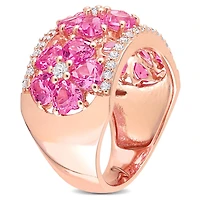 Julianna B Sterling Silver Created Pink Sapphire & Created White Sapphire Ring