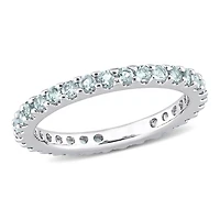 Julianna B 10K White Gold Aquamarine Eternity Ring