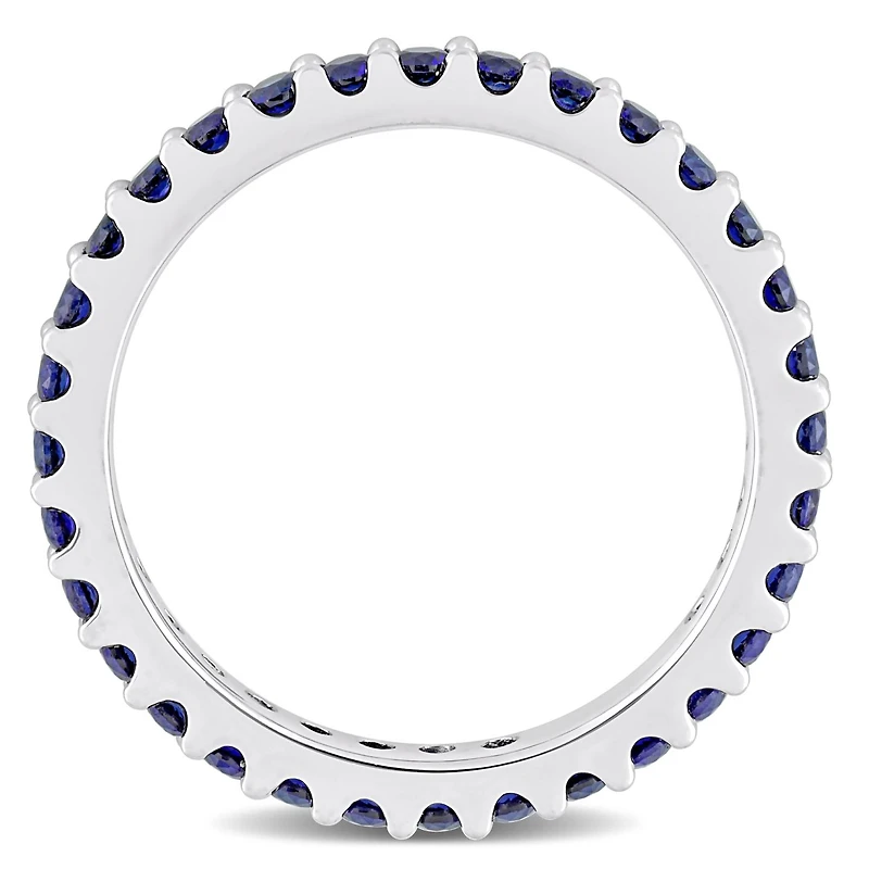 Julianna B 10K White Gold Crated Blue Sapphire Eternity Ring