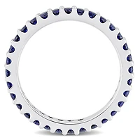 Julianna B 10K White Gold Crated Blue Sapphire Eternity Ring