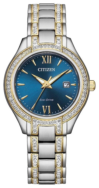 Citizen Women's Silhouette Two-Tone Eco-Drive Watch with Blue Dial