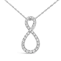 10K White Gold 0.50CTW Diamond Infinity Pendant