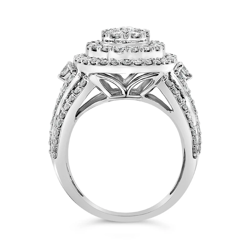 10K White Gold Diamond Fashion Pear Ring 2.00CTW I2I3/HIJ