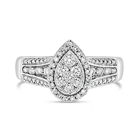 10K White Gold 0.50CTW Diamond Fashion Pear Shape Ring