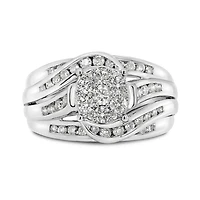 10K White Gold 1.00CTW Diamond Fashion Swirl Ring