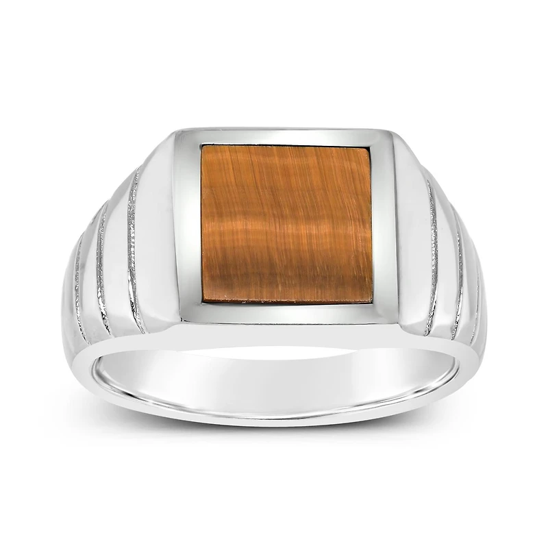 Sterling Silver Tiger Eye Ring Size Large