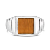Sterling Silver Tiger Eye Ring Size Large