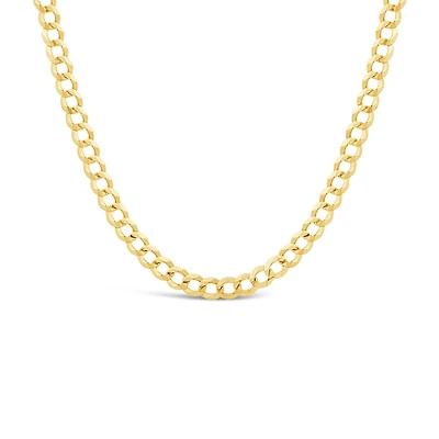 14K Yellow Gold 20" Diamond Cut Concave Curb Chain