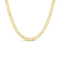14K Yellow Gold 20" Diamond Cut Concave Curb Chain