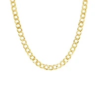 14K Yellow Gold 18" Diamond Cut Concave Curb Chain