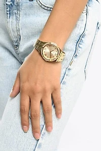 Guess Women's Gold-Tone Crystal Watch