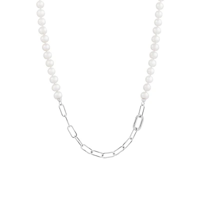 Sterling Silver 8-9mm Freshwater Pearl 22" Necklace