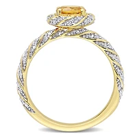 Julianna B 14K Yellow Gold Citrine & Diamond Ring