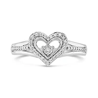 Sterling Silver Diamond Heart Promise Ring