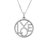 Sterling Silver 0.10CTW Diamond Love Pendant