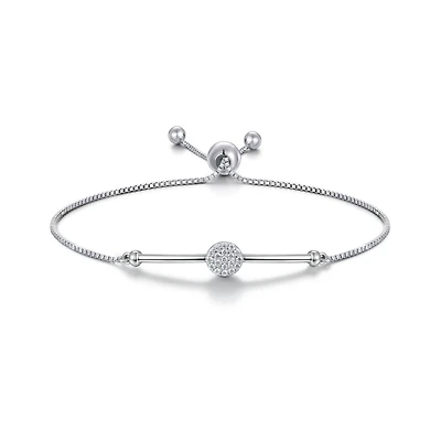 Sterling Silver Cubic Zirconia Bolo Bracelet