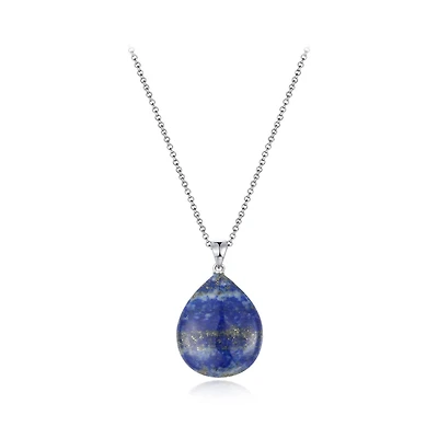 Sterling Silver 19" Lapis Pendant