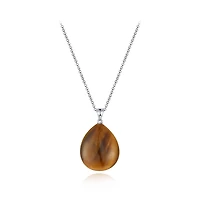 Sterling Silver 19" Tiger Eye Pendant