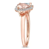 Julianna B 10K Rose Gold Morganite and Blue Topaz Diamond Ring